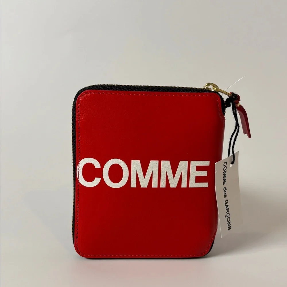 Comme des Garçons Red Leather Super Logo Wallet | With Box - Picture 2 of 3